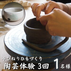 【ふるさと納税】陶芸教室ポティエ 3回陶芸手びねり体験(ひもづくり)
