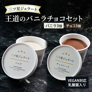 【ふるさと納税】世界中の人たちが食べられる!VEGAN対応乳酸菌入り「三ツ星ジェラート」王道のバニラチョコセット(バニラ×3、チョコ×3)ジェラート セット アイス スイーツ 豊島区 東京