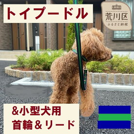 【ふるさと納税】トイプードル及び小型犬用カラー（首輪）＆リード(カラー：紺・緑・紺)【001-016】