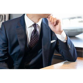 【ふるさと納税】【受注生産】匠の技術で織り上げるシルク100％のビンテージ小紋柄ネクタイ（オレンジコーナー） | ネクタイ シルク ヴィンテージ 柄 高級 ビジネス フォーマル 贈答用 送料無料 東京 八王子