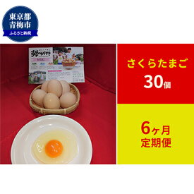 【ふるさと納税】【定期便】かわなべ鶏卵農場のこだわりのたまご　さくらたまご30個　6ヶ月連続お届け　【定期便・卵・たまご・さくらたまご・L・天然水・アミノ酸組成・甘味・抗生物質不使用・30個・定期便】