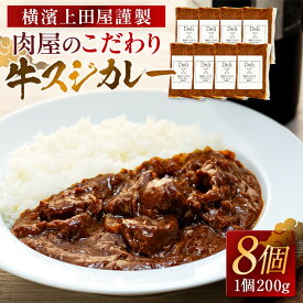 【ふるさと納税】横濱上田屋謹製　肉屋のこだわり牛スジカレー8個（調理済み） | 食品 加工食品 人気 おすすめ 送料無料