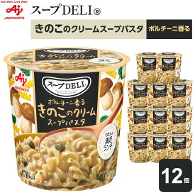 【ふるさと納税】味の素 スープDELI きのこ クリームパスタ 12個 ポルチーニ香る くるくるパスタ 容器入 レトルト インスタント 満足 ランチ 食べごたえ 手軽 おいしい 常温保存 食品 加工食品 おすすめ 人気 神奈川県 川崎市