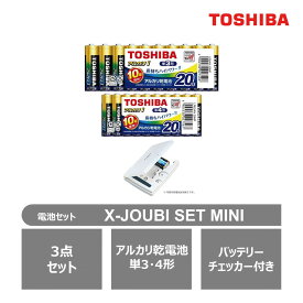 【ふるさと納税】東芝 アルカリ乾電池 3点セット 単3・4形 X-JOUBI SET MINI バッテリーチェッカー付 長持ち 使用推奨期限 10年 アウトドア キャンプ 防災グッズ 防災用品 災害 備蓄 乾電池 電池 ロングセラー 家電 おすすめ 人気 TOSHIBA 神奈川県 川崎市