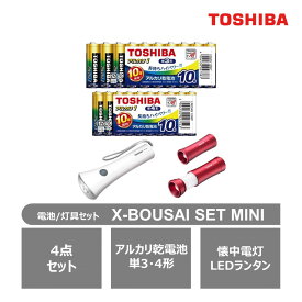 【ふるさと納税】東芝 防災グッズ アルカリ乾電池単3・4形 懐中電灯 LEDランタン付ライト X-BOUSAI SET MINI | 家電 日用品 人気 おすすめ 送料無料