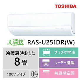 【ふるさと納税】東芝　エアコン【標準設置費込み】フラッグシップモデル　8畳　RAS-U251DR(W)