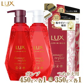 【ふるさと納税】ラックスルミニーク ダメージリペア シャンプー/トリートメント ポンプ450g・つめかえ用350g 各1個セット ※離島への配送不可