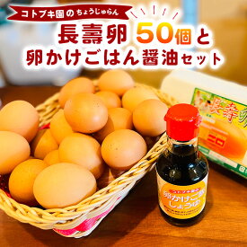 【ふるさと納税】当社自慢の卵 長壽卵 50個入り＋卵かけごはん醤油セット | 卵 たまご タマゴ ちょうじゅらん 鶏卵 玉子 国産 卵かけご飯 TKG 醤油 セット　※離島への配送不可