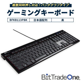 【ふるさと納税】複数同時押し対応パンタグラフタイプゲーミングキーボード BFKB113PBK ｜ 家電 キーボード パソコン PC