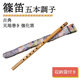 【ふるさと納税】篠笛 五本調子 古典 天地巻き 強化笛 収納袋付き