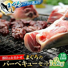 【ふるさと納税】【全3回定期便】まぐろ おまかせバーベキューセット 冷凍約3kg 鮪 マグロ BBQ 魚 横須賀【横須賀商工会議所 おもてなしギフト事務局（本まぐろ直売所 横須賀本店）】[AKAK032]