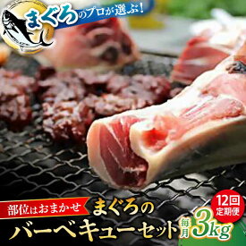 【ふるさと納税】【全12回定期便】まぐろ おまかせバーベキューセット 冷凍約3kg 鮪 マグロ BBQ 魚 横須賀【横須賀商工会議所 おもてなしギフト事務局（本まぐろ直売所 横須賀本店）】[AKAK034]