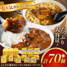 【ふるさと納税】レトルトよこすか海軍カレービーフ 200g×40個・よこすか海軍カレーラーメン 94.5g（めん80g）×30個 セット【横須賀商工会議所 おもてなしギフト事務局（株式会社ヤチヨ）】カレー ラーメン レトルト 即席麺 インスタント 横須賀 軍艦 海軍 [AKDZ005]