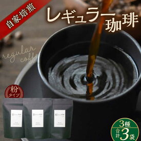 【ふるさと納税】【お中元対象】【贈答用】自家焙煎レギュラー珈琲 200g×3種セット コーヒー 焙煎 コーヒー 粉 コーヒー粉 贈答 ギフト 3種 飲み比べ グアテマラ ブラジル エチオピア 自家焙煎 レギュラーコーヒー 袋 横須賀 味わい 【スペース・ほっと】[AKFD001]