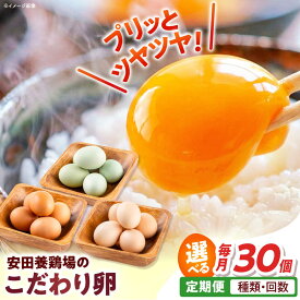 【ふるさと納税】【選べる種類とお届け回数！】安田養鶏場の卵 30個（しおさい・アトムくん・タフラン・3種セット） 横須賀市 産地直送 割れ保証付き たまご 黄身 濃厚 卵 玉子 タマゴ 鶏卵 定期 定期便 【安田養鶏場】[AKHN008]