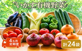 【ふるさと納税】 【定期便】 有機野菜 詰合せ 4か月 6袋 計24袋 野菜 有機野菜 やさい yasai 詰め合わせ 野菜詰合せ 詰め合わせセット セット 有機野菜詰合せ 野菜セット 旬 季節 旬の野菜 国産 新鮮野菜 ふるさと納税野菜 送料無料 神奈川県 平塚市 いかす