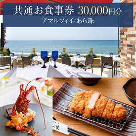 【ふるさと納税】アマルフィイ/あら珠　共通お食事券　30,000円分 | 食事券 チケット 選べる レストラン お店 旅行 観光 トラベル ランチ ディナー 人気 おススメ プレゼント ギフト券 グルメ 送料無料 鎌倉 神奈川