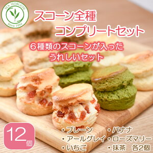 【ふるさと納税】 スコーン 6種 × 2個 12個 セット お菓子 焼菓子 おやつ 菓子 菓子 おかし おやつ デザート スイーツ プレーン アールグレイ いちご 苺 バナナ ローズマリー チーズ 抹茶 バタ