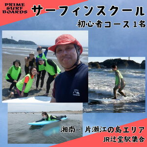 【ふるさと納税】 サーフィンスクール 初心者コース 1名 1〜2回以上の経験者 湘南 江の島 片瀬西浜 少人数制 シニア