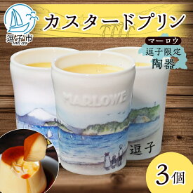 【ふるさと納税】逗子限定 陶器 カスタード プリン 3個 セット 計 540 g 有限会社 マーロウ 手作り 焼き プリン 卵 牛乳 バニラビーンズ 固め 内祝い 詰め合わせ お祝い 冷蔵 贈答用 ギフト おもてなし スイーツ プレゼント 送料無料 神奈川県 【 逗子市 】