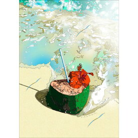 【ふるさと納税】版画 鈴木英人版画 「ハイビスカスとココナッツ」 フレーム付き 絵画 アート 絵 芸術 インテリア サイン入り ハイビスカス ココナッツ 逗子市 神奈川県　絵画