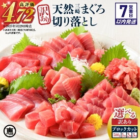 【ふるさと納税】【期間限定】【7営業日以内に発送】＜選べる＞ 天然 三崎まぐろ 赤身 切落し 500g ～ 1kg ブロック カット 不揃い バラエティ 訳あり まぐろ マグロ 鮪 メバチマグロ 切り落とし 刺身 魚 魚介 母の日 父の日 三崎恵水産 神奈川県 三浦市 おすすめ ランキング