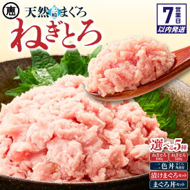 【ふるさと納税】【7営業日以内に発送】＜配送時期と種類が選べる＞ 天然 三崎まぐろ ねぎとろ 二色丼 角煮 漬けまぐろ まぐろ丼 セット 赤身 マグロ 鮪 メバチマグロ 目鉢まぐろ すきみ 丼 魚 小分け 三崎恵水産 神奈川県 三浦市 おすすめ ランキング プレゼント ギフト