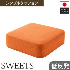 【ふるさと納税】 【四角・カシコンオレンジ】シンプルクッション「SWEETS」 ／ インテリア雑貨 低反発 軽量 収納 送料無料 神奈川県