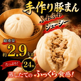 【ふるさと納税】 肉まん 訳あり 冷凍 約2.9kg 24個 豚まん にくまん 中華まん 豚肉 ぶた 中華 中華まん 手作り 業務用 簡単調理 レンチン 点心 手軽 お惣菜 おかず 食品 冷凍食品 おつまみ おやつ パン SA おすすめ 人気 神奈川 海老名