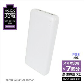 【ふるさと納税】 Owltech(オウルテック) モバイルバッテリー 大容量 安心の 20000mAh (ホワイト) 【 家電 スマホ 充電器 iphone 20000 mah 急速充電 対応 アンドロイド android アイフォン PSE適合 】【 神奈川県 海老名市 】