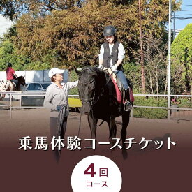 【ふるさと納税】乗馬体験コースチケット4回コース｜乗馬体験 レンタル付 乗馬 乗馬散歩 馬 自然 初心者 安心 スポーツ アウトドア
