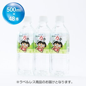 【ふるさと納税】おためしAセット 南足柄 金太郎の力水 ラベルレス 500ml×48本（24本入×2箱）【飲料 飲料水 天然水 ミネラル ウォーター 水 お水 ギフト プレゼント 贈り物 お返し おいしい まとめ買い 備蓄品 神奈川県 南足柄市 】