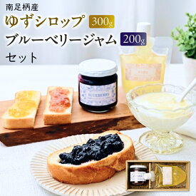【ふるさと納税】まつが農園の自社栽培した果物でつくったゆずシロップ300g・ブルーベリージャム200gセット【ギフト プレゼント 贈り物 お返し おいしい まとめ買い 果物 くだもの フルーツ お歳暮 お中元 神奈川県 南足柄市 】