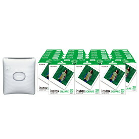 【ふるさと納税】 「スマホプリンターinstax&trade;“チェキ”スクエアセット」instax&trade; スクエアフォーマットフィルム 2パック×23（合計460枚撮影可能）スマホプリンター“チェキ”「instax SQUARE Link&trade; Ash White」×1