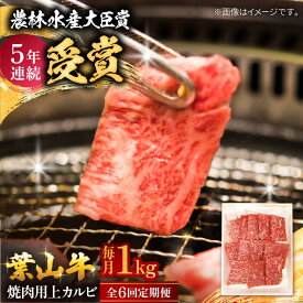 【ふるさと納税】【全6回定期便】 葉山牛 焼肉用上カルビ1Kg / 牛肉 牛 肉 お肉 国産 赤身肉 やきにく 焼き肉 カルビ かるび 上カルビ 上かるび BBQ ブランド牛 和牛 黒毛和牛 国産牛 贈答 ギフト 冷凍 葉山 定期 定期便 【有限会社葉山旭屋牛肉店】[ASAP048]