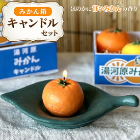 【ふるさと納税】みかん箱キャンドルセット | 湯河原町 みかん キャンドル 癒し ハンドメイド 香り