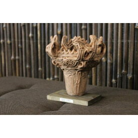 【ふるさと納税】火焔土器　15cm　ろうそく100g　専用燭台セット