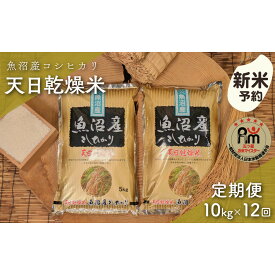 【ふるさと納税】【新米予約】【毎月定期便】令和7年産「五つ星お米マイスター」厳選　天日干し魚沼産コシヒカリ　精米10kg（5kg×2個）×12回 | お米 こめ 白米 食品 人気 おすすめ 送料無料