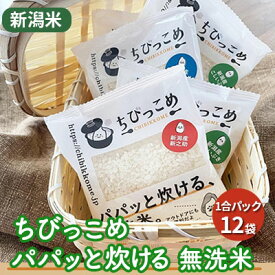 【ふるさと納税】新潟米「ちびっこめ パパッと炊ける無洗米」1合パック 12袋セット　【お米・コシヒカリ・無洗米・米・こしひかり・新潟米】