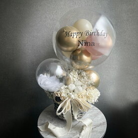 【ふるさと納税】フラワーバルーンinバルーンアレンジメントピンク 花 インテリア