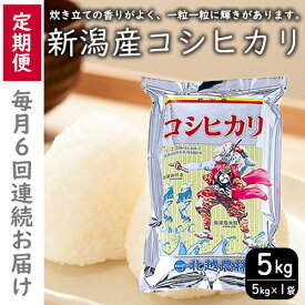 【ふるさと納税】こしひかり 新潟産 コシヒカリ 5kg 毎月6回 連続でお届けします。定期便 米 お米 こめ コメ ごはん 新潟 白米 コシヒカリ ブランド米 銘柄米 お取り寄せ 産地直送 　お届け：申込月の翌月から開始