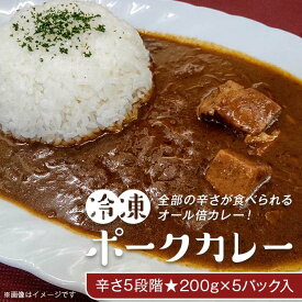 【ふるさと納税】K4-01冷凍ポークカレー　オール倍カレー・辛さ5段階200g×5パック入り