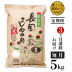 米 定期便 5kg 白米 新潟こしひかり 令和5年 73-4N053【3ヶ月連続お届け】新潟県長岡産コシヒカリ5kg