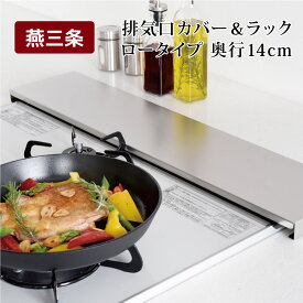 【ふるさと納税】排気口カバー&ラック ロータイプ 奥行14cm コンロ奥カバー キッチン用品 キッチン収納 燕三条製 アーネスト 【010S661】