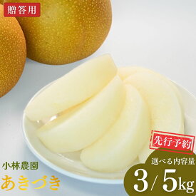 【ふるさと納税】先行予約 和梨 あきづき 選べる内容量 約3kg・約5kg 令和8年度 新潟県三条市産 梨 [小林農園]