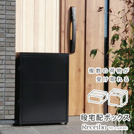 【ふるさと納税】二段宅配ボックスレシーボ 約45.2×45.4×68cm 組立式 屋外 レシーボ TR2-4568(BK) 保管庫 ブラック 黒 2段宅配ボックス 鍵付き 防犯対策 [グリーンライフ] 【100S006】