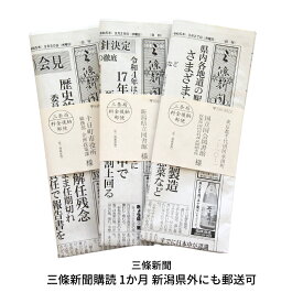 【ふるさと納税】三條新聞購読 1か月 新潟県外にも郵送可 [三條新聞] 【011S095】