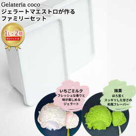 【ふるさと納税】ジェラートマエストロが作るファミリーセット 1L×2 合計2L[いちごミルク・抹茶] ジェラート アイス 大容量 ファミリーパック 添加物不使用 [Gelateria coco]【017S104】