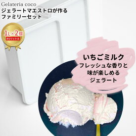 【ふるさと納税】ジェラートマエストロが作るファミリーセット 1L×2 合計2L[いちごミルク×2] ジェラート アイス 大容量 ファミリーパック 添加物不使用 [Gelateria coco]【017S108】