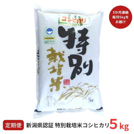 【ふるさと納税】 [定期便5kg×3ヶ月] 特別栽培米 コシヒカリ5kg 新潟県認証 令和5年産 新潟県三条市産 こしひかり 3か月連続でお届け アグリ巧房【027S014】